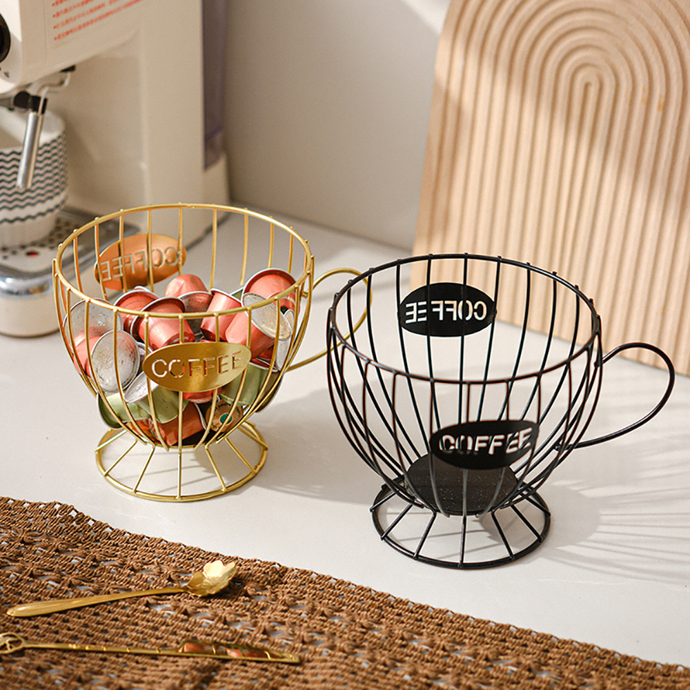 Kitchen Gadgets Organizer - ที่ใส่แคปซูลกาแฟโลหะ ความจุขนาดใหญ่ ที่จัดเก็บแคปซูลกาแฟสำหรับร้านกาแฟ บาร์ โชว์รูม และห้องครัว