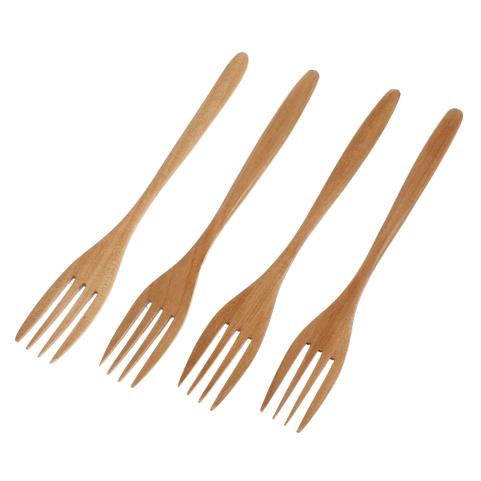 Kitchen Gadgets Gold - ชุดส้อมไม้ 4 ชิ้น ทำจากไม้ธรรมชาติ เป็นมิตรต่อสิ่งแวดล้อม ใช้สำหรับคนสลัด