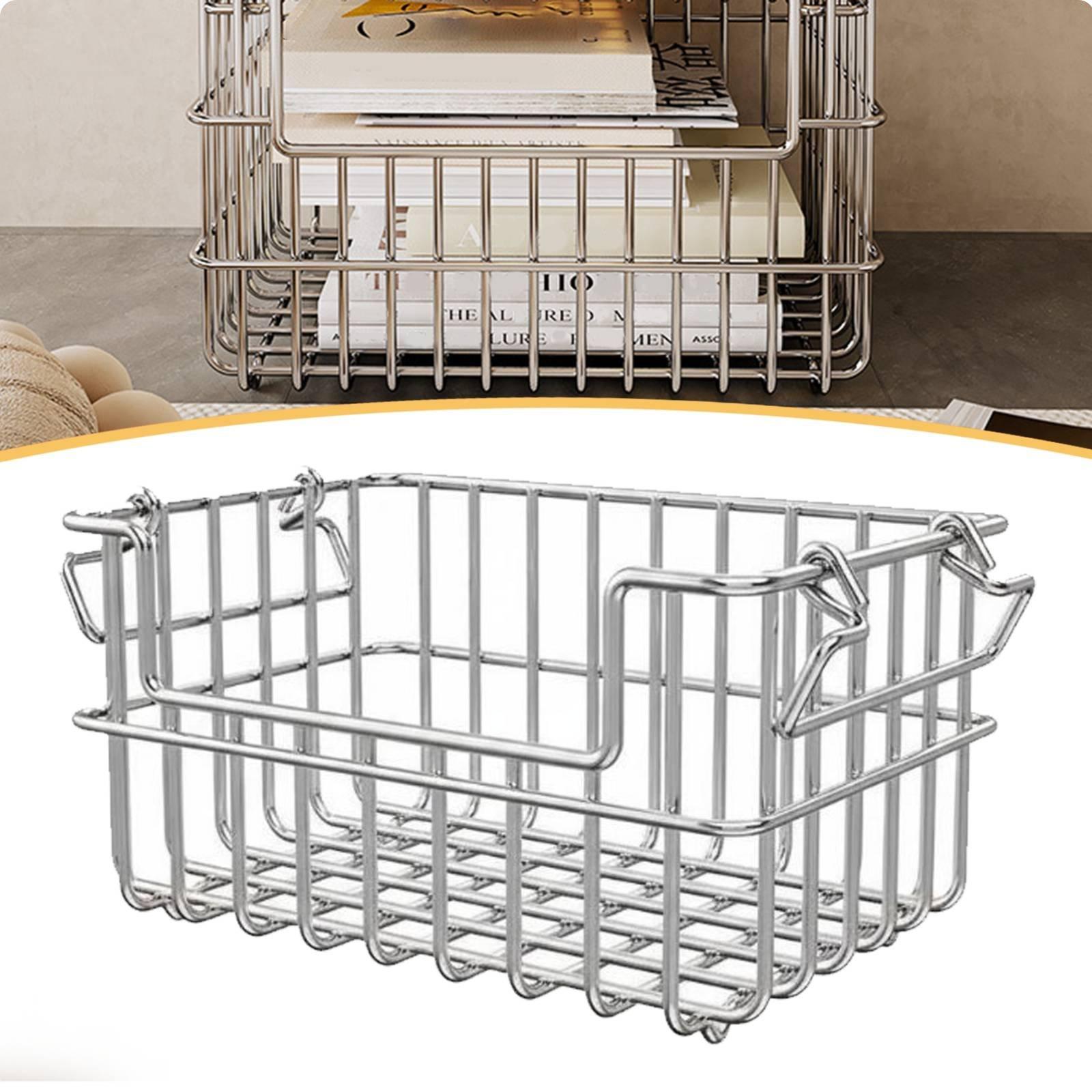 Kitchen Gadgets Organizer - ตะกร้าเก็บของสแตนเลสความจุสูงสำหรับจัดระเบียบในครัว ใต้ชั้นวาง ตู้เก็บของ และลิ้นชัก รวมถึงโซลูชันการจัดเก็บในโรงรถ