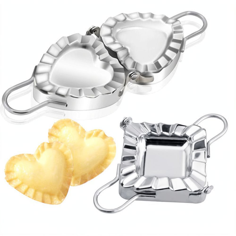 Kitchen Gadgets Dumpling Maker - อุปกรณ์ครัว แม่พิมพ์กดเกี๊ยวรูปหัวใจ สเตนเลส 304 ที่ทำราวิโอลี ที่ห่อแป้งพาย