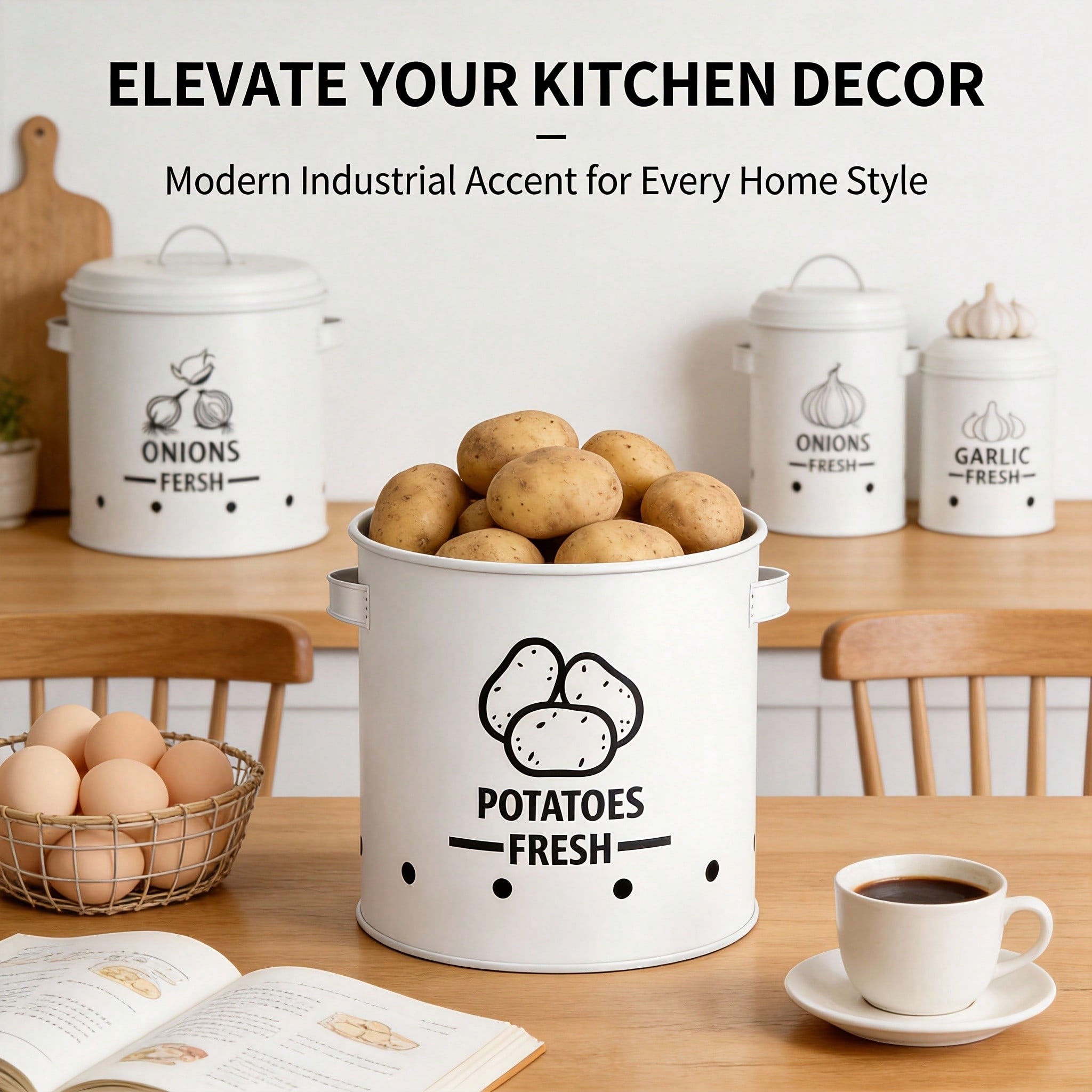 ชุดกล่องเก็บมันฝรั่ง หัวหอม กร - Kitchen Gadgets Organizer บทวิจารณ์และราคา