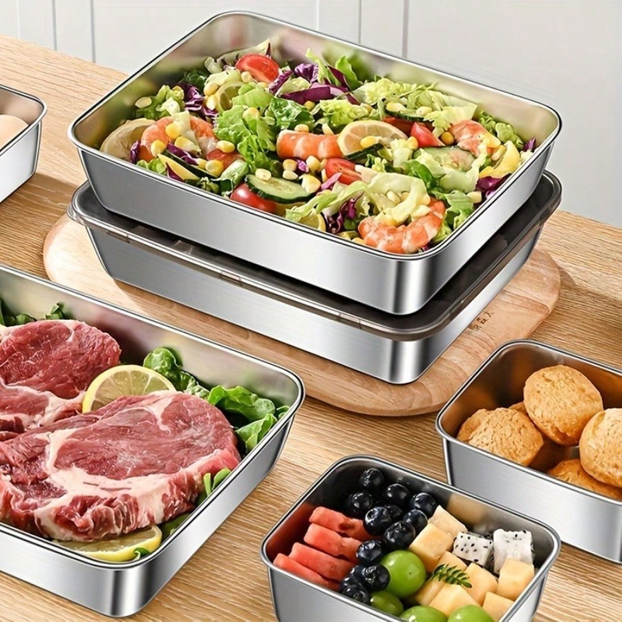 ชุดกล่องเก็บอาหารสแตนเลสสตีลคุ - Kitchen Gadgets Organizer บทวิจารณ์และราคา