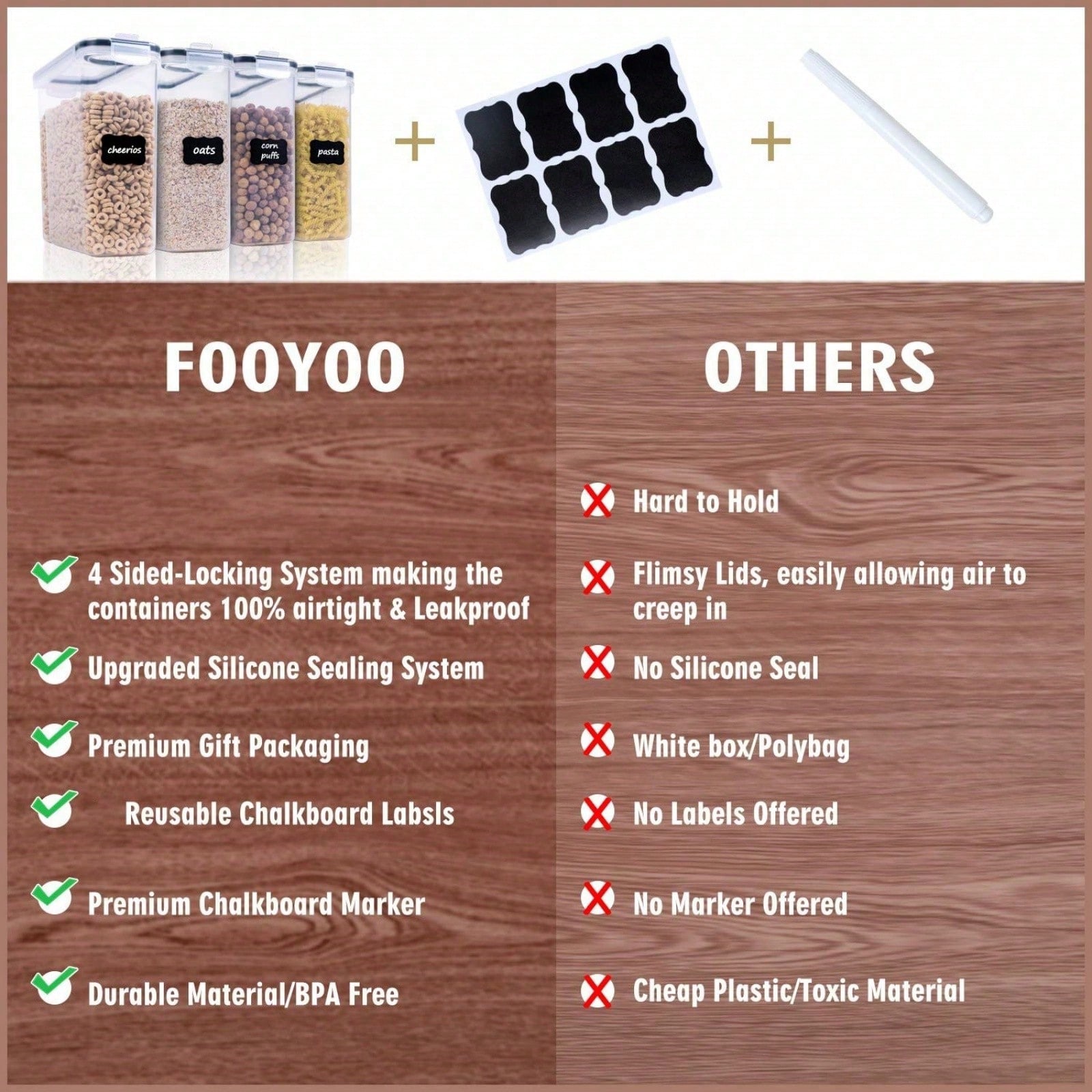 ชุด 4 ชิ้น กล่องเก็บอาหารแห้งแ - Kitchen Gadgets Organizer บทวิจารณ์และราคา
